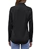 siliteelon Black Shirt Womens Long Sleeve Tops Non Iron Stretch Regular Fit Businness Work Dress Shirt Blouse for Women UK XS #1