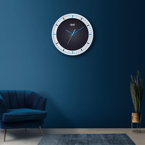 Image of Ajanta 12 Inches Silent Sweep Movement Analog Wall Clock for Home and Offices Wall Watch(Blue), Plastic