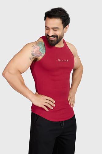 Image of FUAARK Ribbed Slim Fit Gym & Workout Tank for Men's -