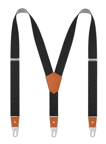 Image of Suspenders for Men Snap Hooks with 1.4 Inch Elastic Y-Back Adjustable