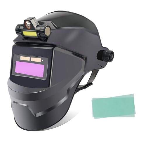 Image of Awjaisca Welding Face Guard with Auto-Dimming LCD Shields, Heat-Resistant Welding Helmet - Auto Darkening Welding Hood Kit, Ideal for Grinding & Welding Protection Purple