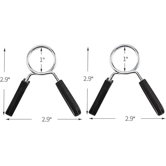 Barbell Clamps Dumbbell Spring Clip Circlip Collars 1 Inch Weight Bars Clips Fitness Weightlifting Lock Buckle for Standard Bar Barbell Strength Training Gym Accessory