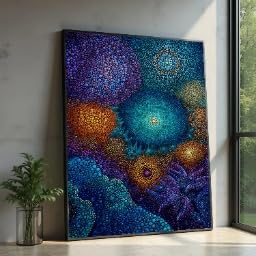 Toile abstraite galaxie pour salon moderne et bureau