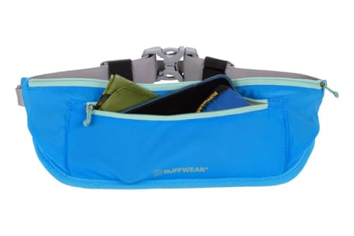 RUFFWEAR Trail Runner Gürtel, bequemer freihändiger Hüftgurt für On-Leash Running mit Ihrem Hund, verhedderungsfreier, robuster Hüftgurt mit Taschen, Blau, Small/Medium