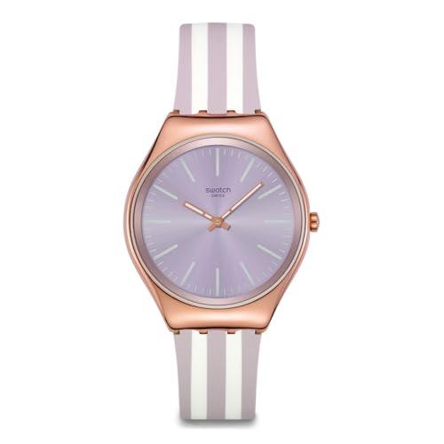 Swatch Simply Beachy montre pourpre fine et légère au cadran minimaliste