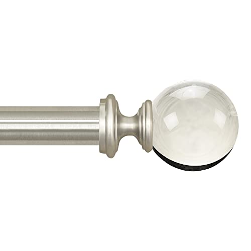 Deco Window 1 Inch Adjustable Satin Silver decorative curtain rods for Windows & Doors curtain rod with Acrylic Round Finials & Brackets Set - 52" to 144" (B01NBPOD7Q) Amazon Price History, Amazon Price Tracker
