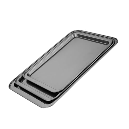 Bandeja antiadherente para pizza y patatas fritas para hornear funcional, portátil, de acero al carbono, fácil de usar, bandeja rectangular para utensilios de cocina