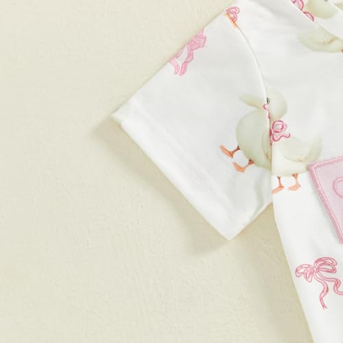 2PCS Toddler Baby Girl Summer Outfit Goose Short Sleeve T-Shirt Shorts Set Infant Girl Clothes4