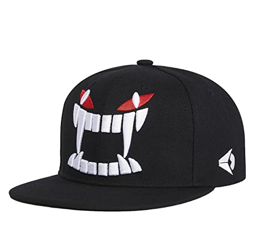 Image of Quanhaigou Snapback Hat for Men Women,Hip Hop Style Colorful Flat Bill Hats Teens Adjustable Baseball Cap