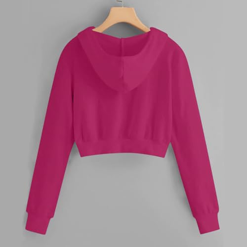 Zip Up Hoodies for Women Casual Cropped Sweatshirt Jacket Long Sleeve Y2K Crop Tops Teen Girl Preppy Clothes 20244