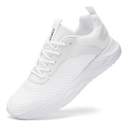 Image of DLWKIPV Men's Walking Shoes Running Sneakers Sports Athletic Workout for Gym Shoes Casual Comfortable Breathable Fashion White US 9.5
