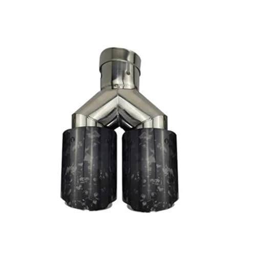 Embout d'échappement double en carbone forgé et acier argenté pour voiture 60mm-89mm