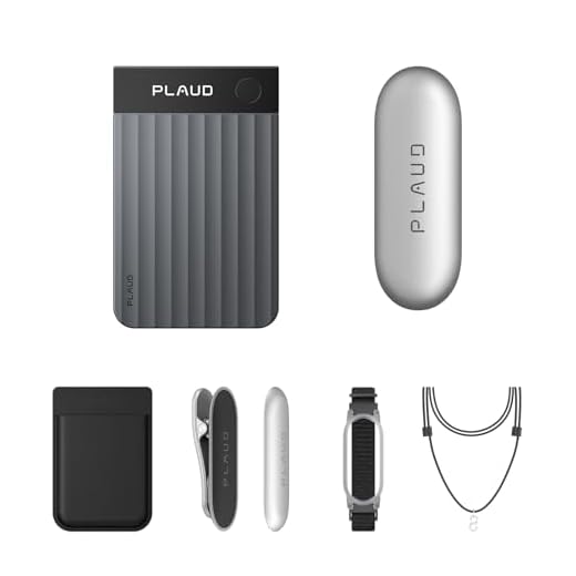 Plaud Note Pro und NotePin Paket mit 4 Zubehörteilen, KI Digitales Diktiergerät App-Steuerung, KI-Notizgerät, KI-Transkription & Zusammenfassung, 112 Sprachen, 64GB Speicher, Audiorekorder