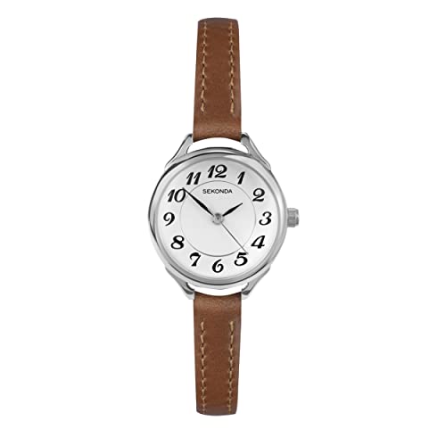 Sekonda Harley 40479 - Reloj de cuarzo para mujer, color blanco con pantalla analógica y correa de piel marrón Sekonda Harley 40479 - Reloj de cuarzo para mujer, color blanco con pantalla analógica y correa de piel marrón