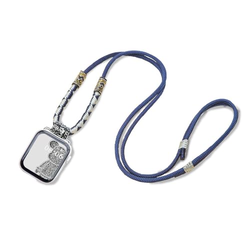 HMLXSH Necklace Adapter Pendant Is Compatible with The Apple Watch The Handmade Hand Rope Connector Comes with A Double-wound Wristband, and The Watch Lanyard IWatch Series 8/7/6/5/4/SE/9 (42 44 45mm)