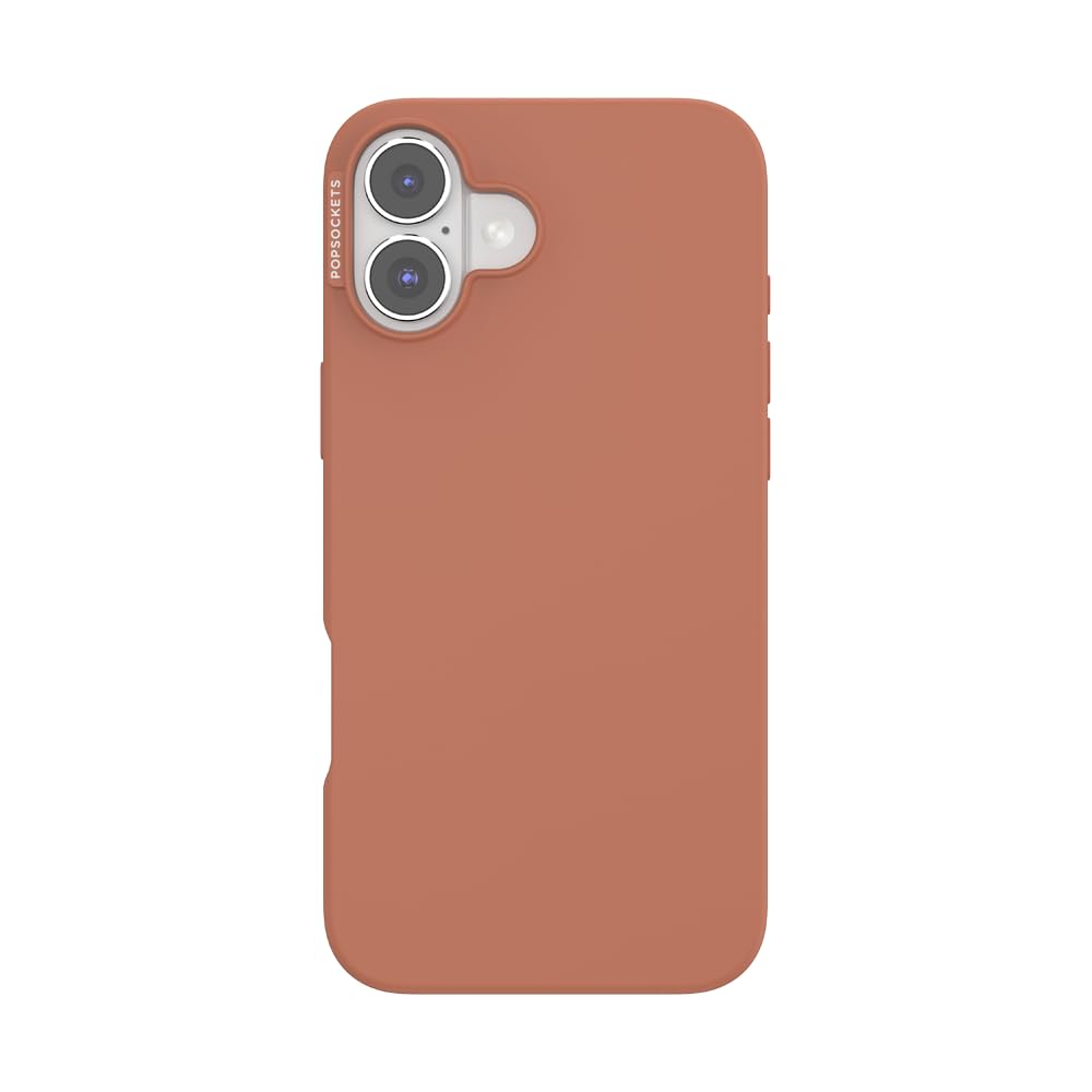 PopSockets iPhone 16 Plus Phone Case with MagSafe, Wireless Charging Compatible, Neutral - Terracotta