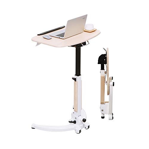 Escritorios plegables para computadora portátil, altura ajustable y ángulo de inclinación, escritorio portátil para computadora, tableta, bandeja para mesita de noche sobre ruedas, mesa de cama