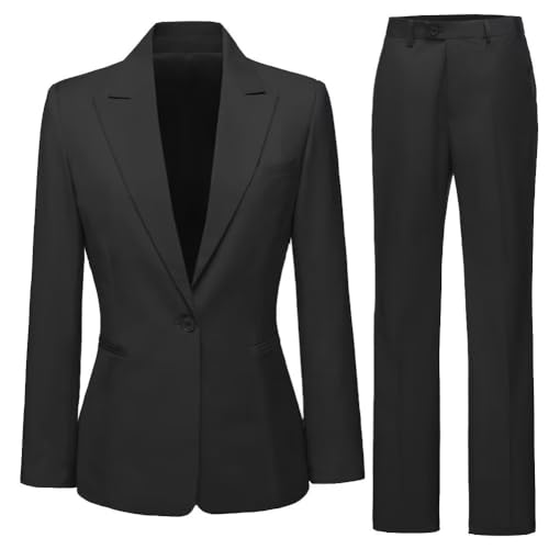Women's Suits 2 Piece Pants Suit for Women Business Work Solid One Button Womens Suit Blazer Office Lady Outfits Suit