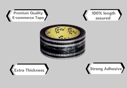 Image of D-fix Amazon Printed Packing Tape 2 Inch (48mm) -65 Meter | 3 Rolls |Strong Adhesive BOPP Carton Sealing Tape | Heavy Duty Packaging Tape for Shipping, Moving & E-commerce Use