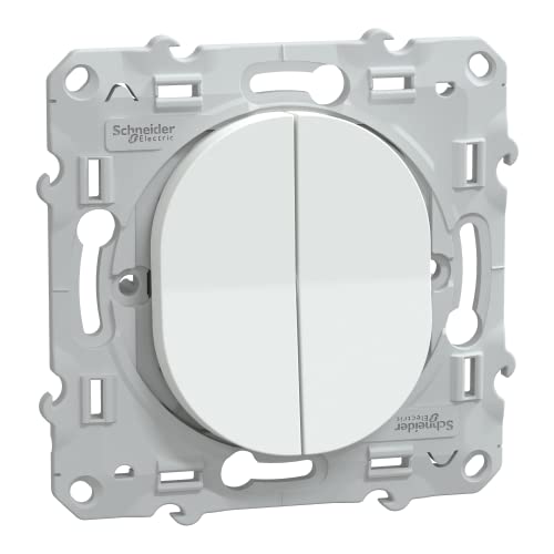 Schneider Electric - Ovalis - combiné va et vient+poussoir - 10AX - Blanc - S320285