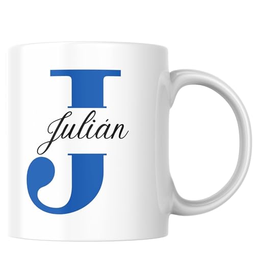UNIKALIA - Taza Personalizada Con Nombre E Inicial - Capacidad 350ml Calidad AAA+ - Impresión 360ª - Apta Lavavajillas Y Microondas - Tazas Personalizadas Con Nombre - Tazas Originales Para Regalar