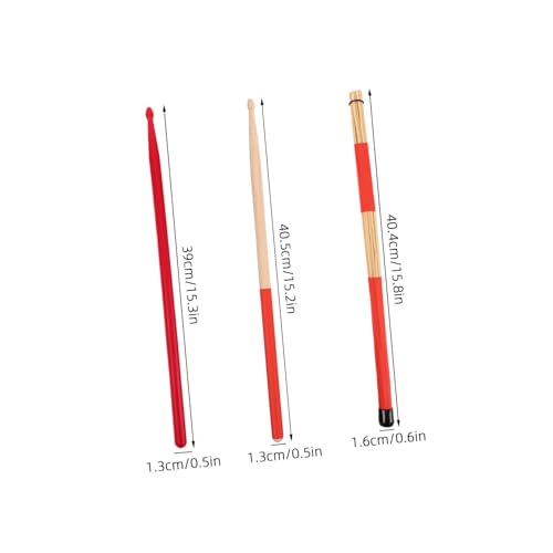 Set de baquetas para batería Yardwe 5A con cepillos de nylon miniatura 2