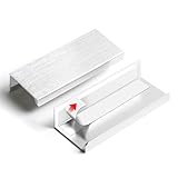 BaiNong 5 Pack 3 inch self Adhesive Cabinet pulls Silvery Finger pulls for cabinets Stick on Handles Concealed Cabinet Handles Edge pulls for Drawer Pull Seam Drawer Flat