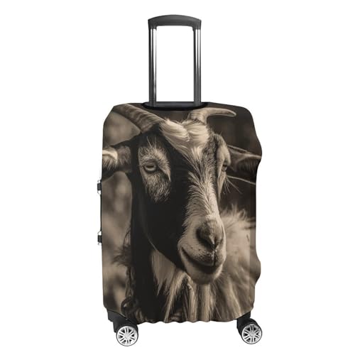 Black And White Goat Luggage Cover, Washable Elastic Suitcase Cover Protector Fit 18-32 Inch Luggage4