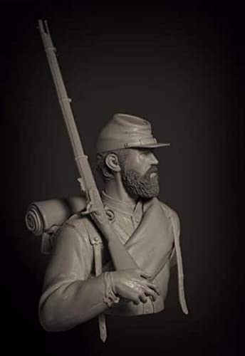 Goodmoel 1/10 Ancient American Civil War Infantry Resin Bust Model/Unassembled and Unpainted Soldier Die Cast Kit/Lw-548 - Image 2