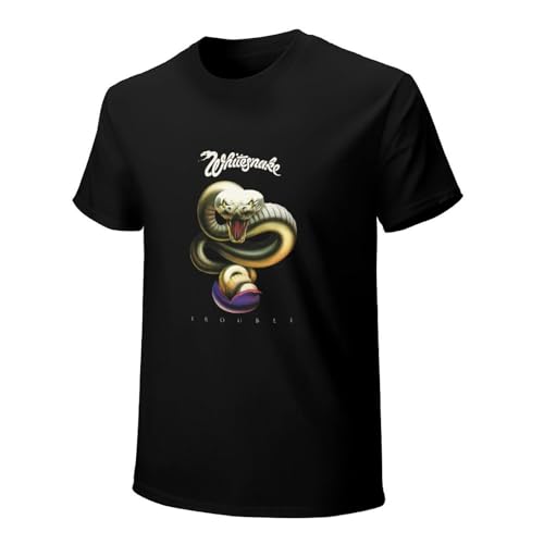 Whitesnake - Camiseta casual de manga corta para hombre, color negro, Negro, XXL