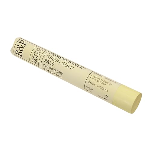R&F Handmade Paints - Professional Oil Pigment Stick, Green Gold Pale, 38ml