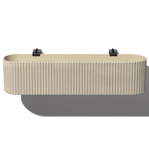 Veradek Demi Series Railing Planter - Hanging Planter Box for Windowsill/Balcony | Plastic-Stone Composite w/Railing Bracket | Modern Décor for Flowers