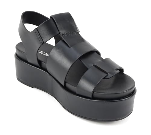 Soda “Amenda” ~ Women Round Toe Fisherman Platform Low Heel Wedge Sandal with Adjustable Ankle Strap4