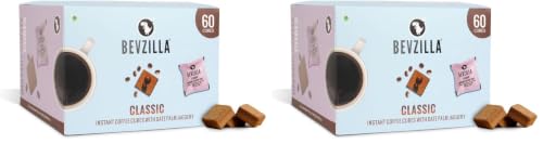 Image of Bevzilla 60 Classic Instant Coffee Cubes | Made with Date Palm Jaggery & Arabica Beans | No Refined Sugar | Classic Strong Bold Flavour| Coffee Premix with Real Ingredients| Enjoy Hot & Cold