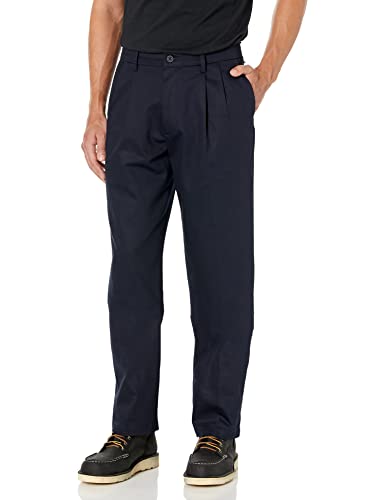 Pantalon de costume bleu marine plissé pour homme idéal au bureau et en voyage