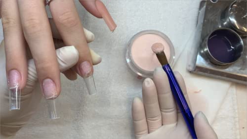 Brocha acrílica para uñas tamaño 14 color azul metálico miniatura 6