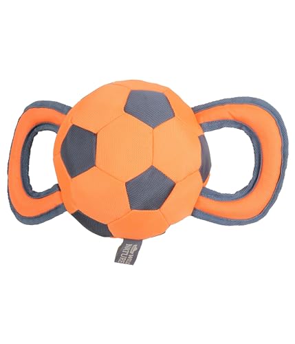 Dehner Wild Nature Hundespielzeug Outdoor Handle Ball, inkl. Quietscher, ca. 35 x 20 x 20 cm, Oxford-Baumwolle, orange