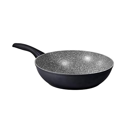 Aeternum Black Pearl Induction Wok Saltapasta 28 cm, Adatto all'induzione, Alluminio