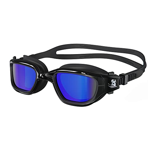 Super Penguin Swim Goggles, No Leaking Full Protection Polarized Swimming Goggles For Men Women, Polarized Mirror Blue #TOP2