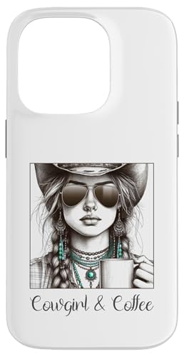 Western Cowgirl and Coffee Wild West Cowgirls �X�}�z�P�[�X iPhone 14 Pro �p