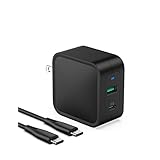 PD充電器 Type C 急速充電器 65W 2ポート USB-A USB-C GaN 窒化ガリウム PD対応 折りたたみ式プラグ PD Pioneer Technology iPhone/MacBook/ノートパソコン/Switchなど対応 PC133 ブラック