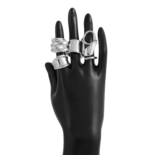 Image of Shining Diva Fashion Stylish Trendy Finger Rings Set for Women & Girls | Chunky Minimal Statement Ring Combos Modern Elegant Jewellery Collection