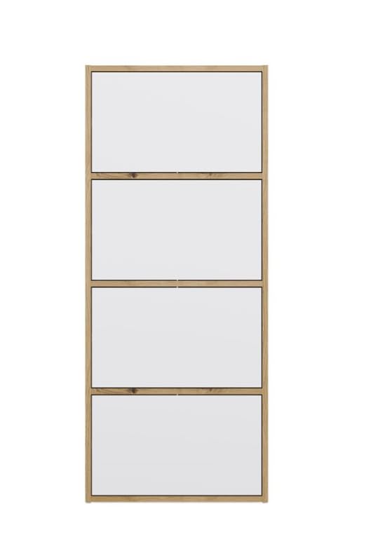 BDW Alma Commode Moderne avec 4 Portes, 50 x 119 x 40 cm, pour Chambre d'enfant, Salon, Couloir, système Tip-on - Artisan Chêne/Blanc