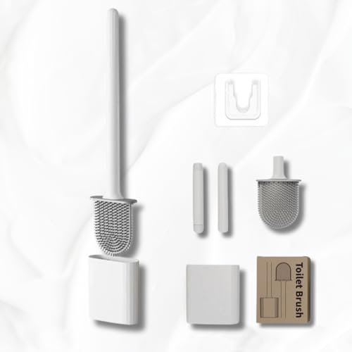 Escobilla de baño Silicona Flexible Limpiadores Profundos de Inodoro Montado en la Pared, Escobilla Suave para Baño, WC & Inodoro antibacteriana de Secado rápido para Limpieza de baño