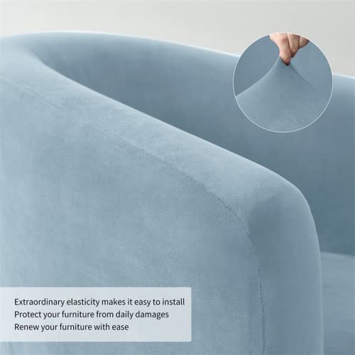 Plush Club Chair Slipcover,Soft Solid Color Tub Chair Cover,2 Piece Club Chair Covers With Cushion Cover,Stretch Washable Armchair Sofa Couch Protector For Bar Counter Hotel Living Room (Khaki) #TOP3