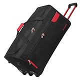 Rocklands® Lightweight Luggage Rolling Holdall Suitcase Wheeled Duffle Bag Cargo Sport Travel Bag RL501 (Red/Black, Medium - 28" (H74 x L37 x W36 cm))