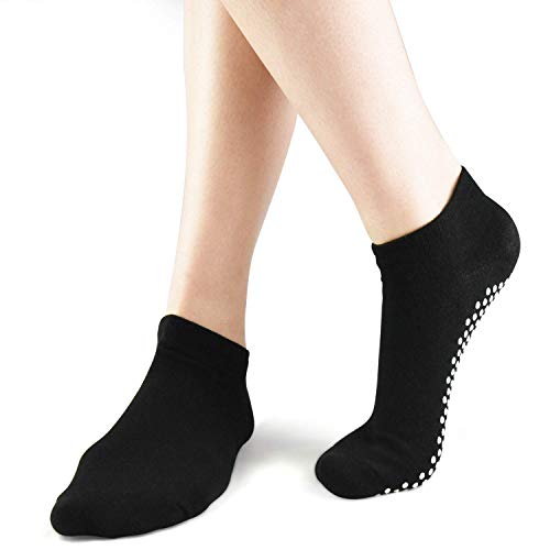 Sticky Barre Grips Slipper Socks - Elutong 3 Pack Non Slip with grippers Yoga Pilates Ballet Skid for Women