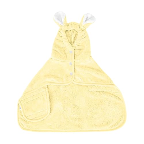 Quick-Dry Pet Bathrobe & Towel with Hood,Bunny Ear Microfiber Absorbent Skin-Friendly Dog & Cat Hoodie Bathrobe,Extra Soft Highly Absorbent Pet Towel for Puppy Small Medium Large Dog (Yellow, XL)