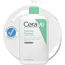 CeraVe Foaming Cleanser for Normal to Oily Skin with Niacinamide & 3 Essential Ceramides, Developed with Dermatologists, Gently Cleanses & Removes Excess Oil, Fragrance-Free
