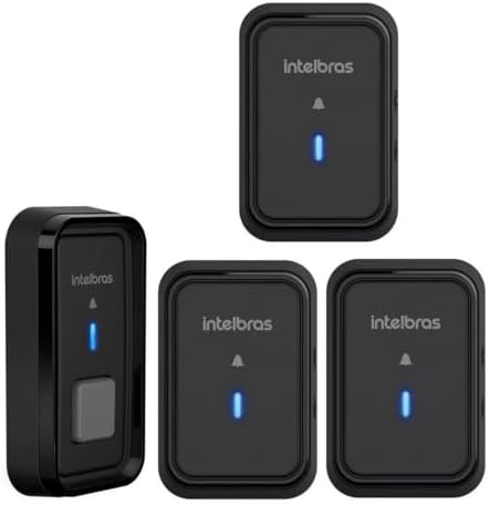 Campainha sem Fio Com Bateria Sem Fio Cib 101 Preta Alcance ate 1...